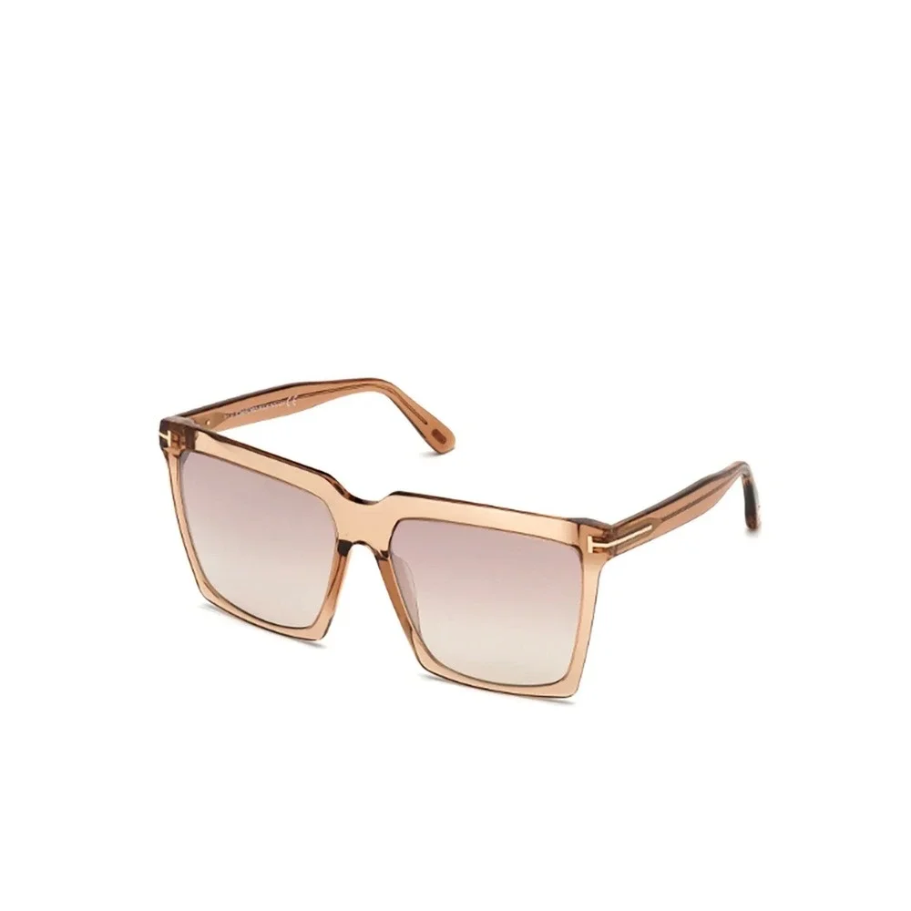 Tom‎ Ford FT0763 57G Maxim Square Sunglasses Champagne Brown Gradient Womens